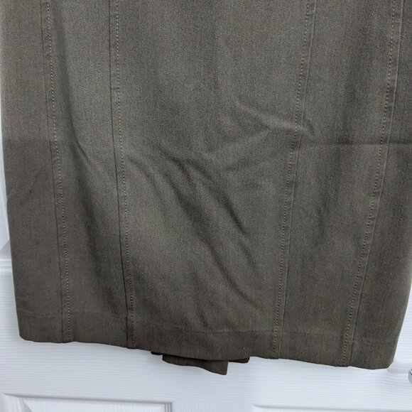Express Women's Pencil Skirt, Size 2, Brown, Zipper Back, Lined, Layered Vent - Picture 4 of 10